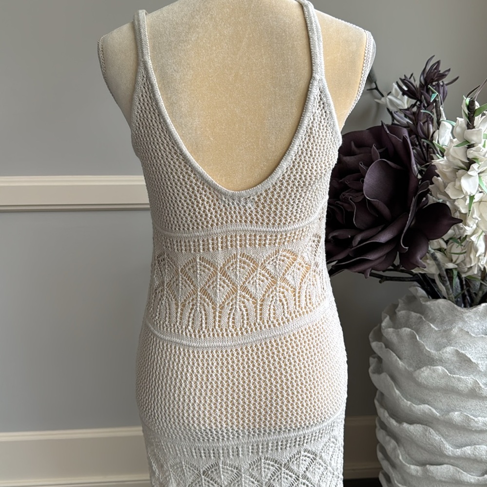 Oysho Crochet Knit Maxi Dress. Size Xs. View 3